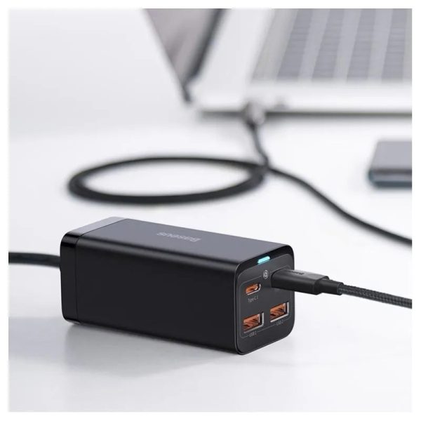 Сетевая зарядка Baseus GaN3 Pro 100W 2xUSC-C/2xUSB-A черный CCGP000101 — изображение 4