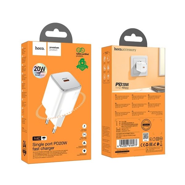 Charger Hoco N40 20W USB-Cwhite - Image 2