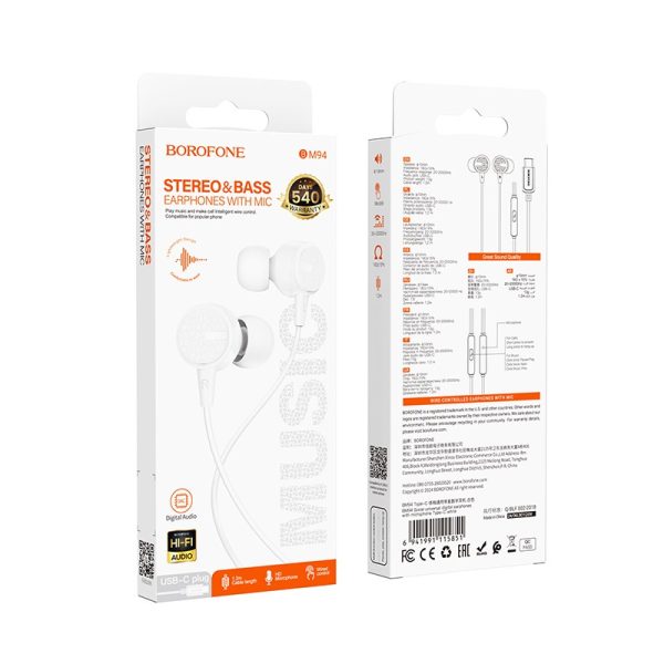 Headphones Borofone BM94 USB-C white - Image 2