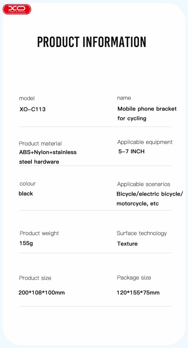 Bike phone holder XO C113 black — изображение 2