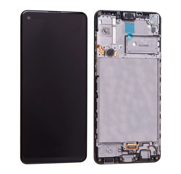 Дисплей Samsung A217F A21s с сенсорным экраном оригинал Black (service pack)