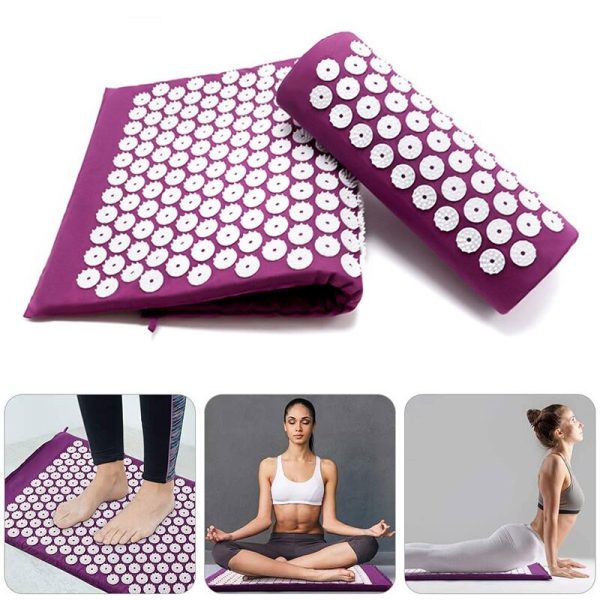 Acupressure massage mat with cushion MM-001 burgundy