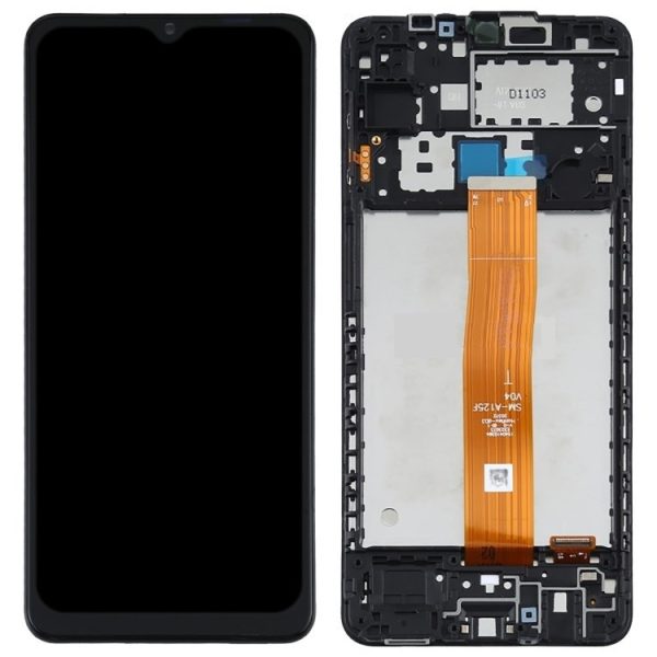 Дисплей Samsung A125 A12 с сенсорным экраном оригинал Black (service pack)