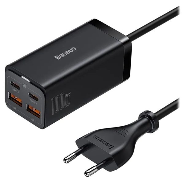 Сетевая зарядка Baseus GaN3 Pro 100W 2xUSC-C/2xUSB-A черный CCGP000101