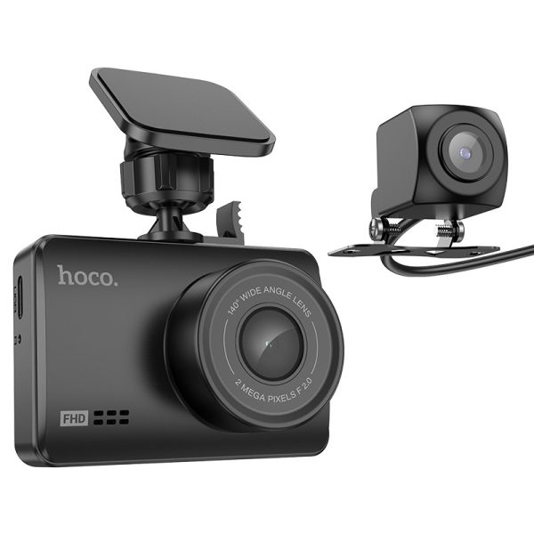 Card DVR Hoco DV3 Dual Channel Driving Recorder With Display