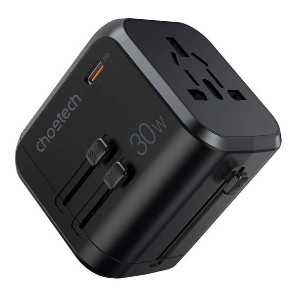 Универсальное зарядное устройство для путешествий Choetech PD5008 30W USB-C/3xUSB-A черный
