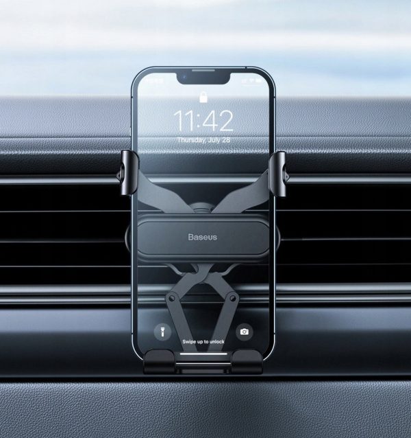 Car phone holder Baseus for using on ventilation grille, black SUWX010001 - Image 4