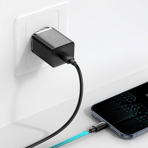 Charger Baseus Super Si 20W USB-C + USB-C to Lightning cable 1.0m black TZCCSUP-B01 - Image 3