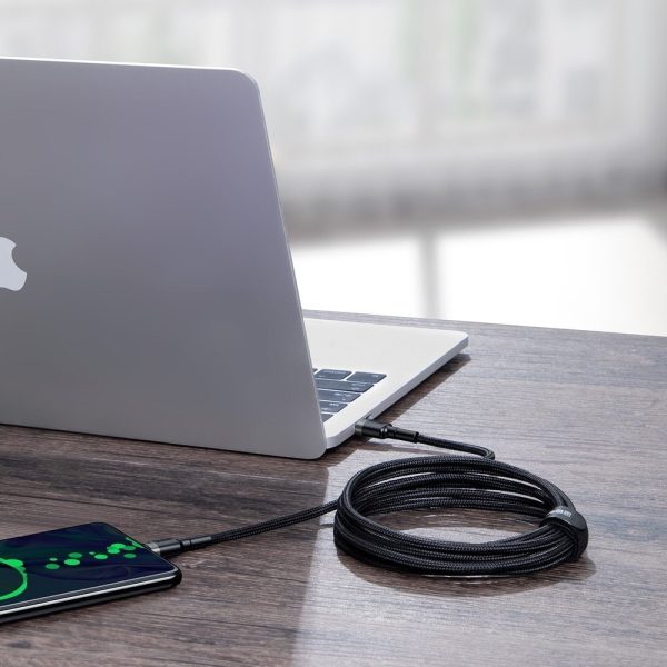USB кабель Baseus Cafule PD100W Type-C 2.0m серый-черный CATKLF-ALG1 — изображение 3