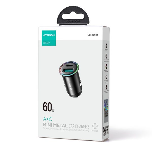 Car charger Joyroom JR-CCN04 USB-C/USB-A 60W black - Image 4