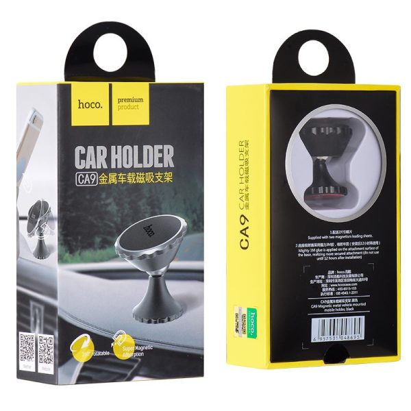 Universal car phone holder HOCO CA9 magnetic fixing, black