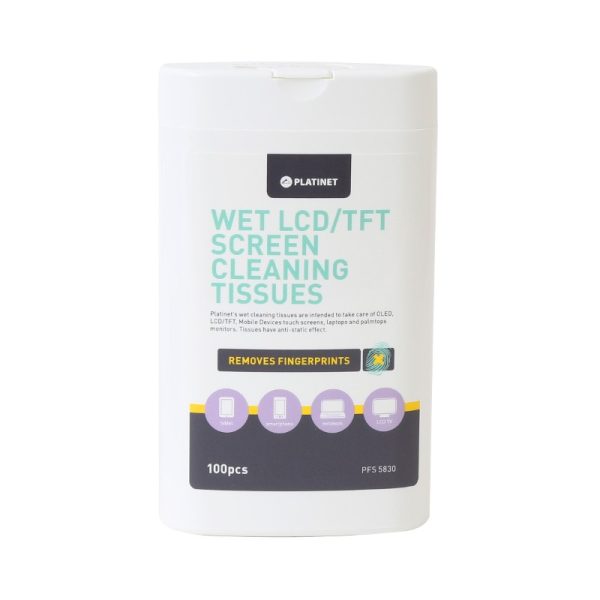Wet wipes PLATINET for LCD / TFT screens 11x9,4cm (100pcs)