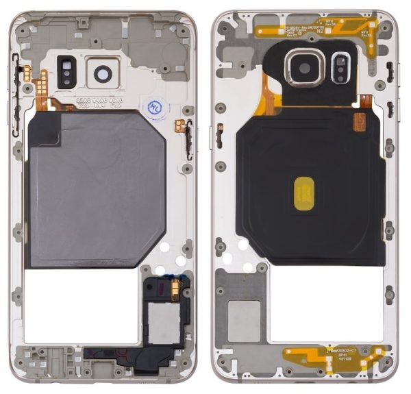 Средний корпус Samsung G928F S6 Edge Plus Gold c зуммером и боковыми кнопками оригинал (used Grade A)