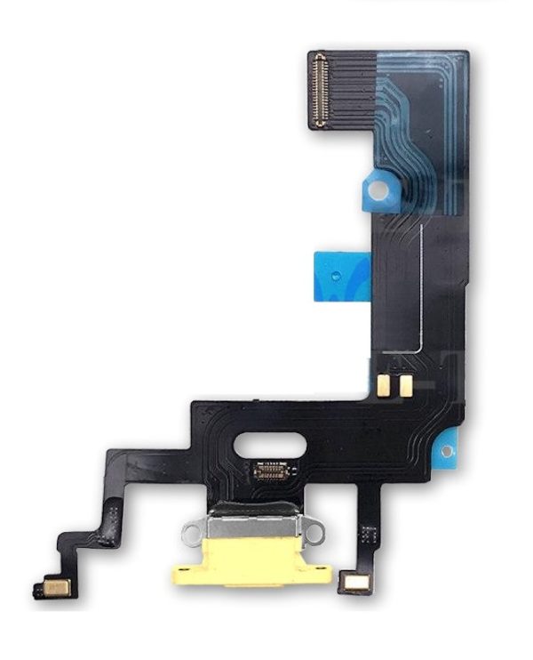 Шлейф для iPhone XR зарядки и микрофоном Yellow ORG