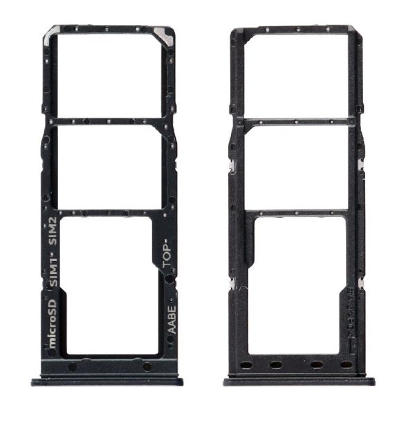 Держатель SIM карты Samsung A125 A12/A127 A12S Black оригинал (service pack)