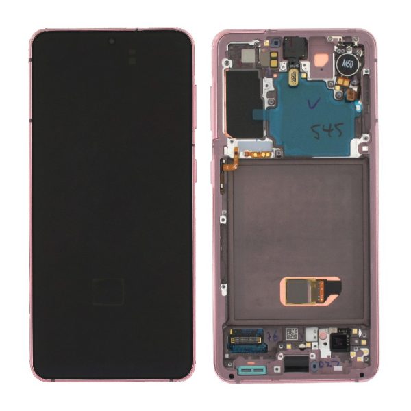 LCD screen Samsung  G991 S21 5G with touch screen and frame Phantom Pink original (service pack)