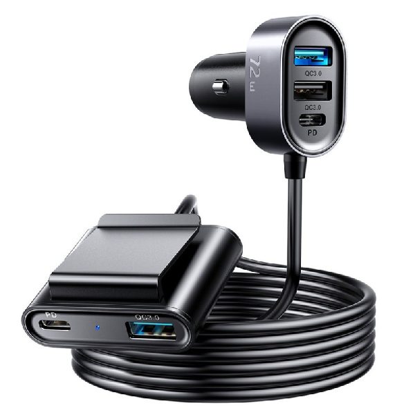 Car charger JOYROOM (JR-CL05) (2xPD ; 2xQC3.0) (75w 1.5M) black