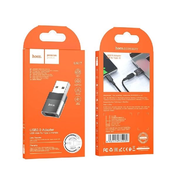 Адаптер HOCO (UA17) с USB в Type-C