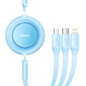 USB cable Baseus (CAMJ010017) 3in1 lightning+micro+Type-C (3.5A) blue 1M