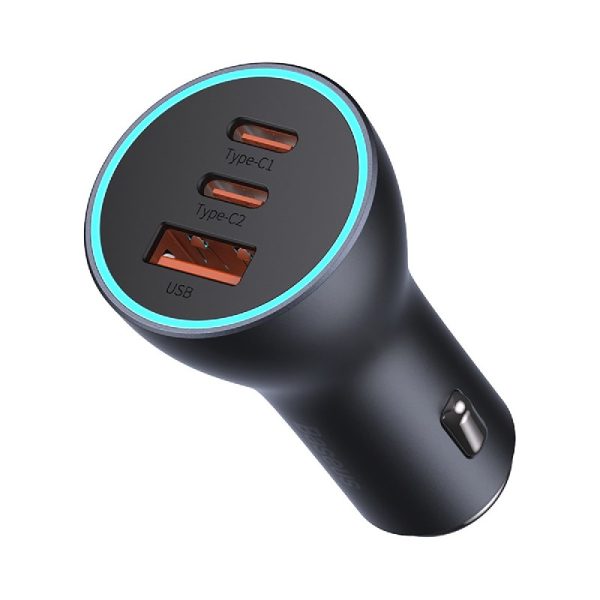 Автомобильная зарядка Baseus (CGJP010013) (1xUSB; 2xUSB-C; 65W) черная