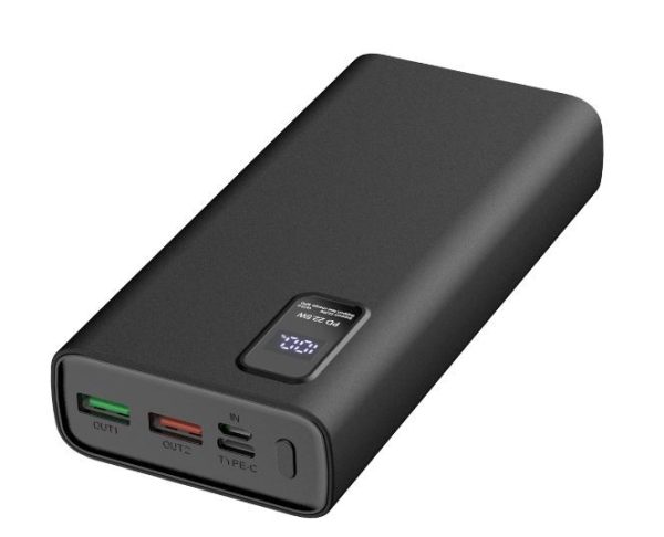 Внешний аккумулятор POWER BANK PLATINET 20000mAh (2xUSB; 1xType-C; QC3.0 22,5W) черный