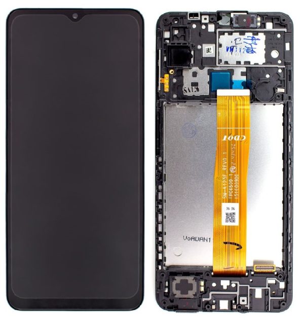 LCD screen Samsung A125 A12 2020 with touch screen and frame Black original