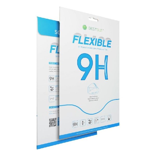Защитное стекло Bestsuit Flexible Hybrid Glass 9H Samsung X610/X616 Tab S9 FE Plus 12.4" адаптирован к чехлу черное