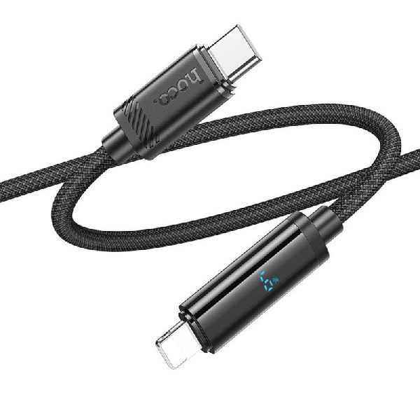 USB кабель HOCO U127 "lightning" (27W) 1,2m черный