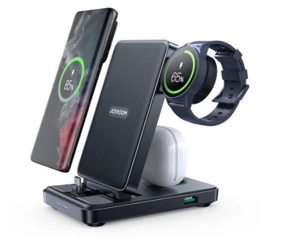 Зарядка USB-C JOYROOM 4in1 (JR-WQS01) (Phone;AirPods;Watch; USB) черная