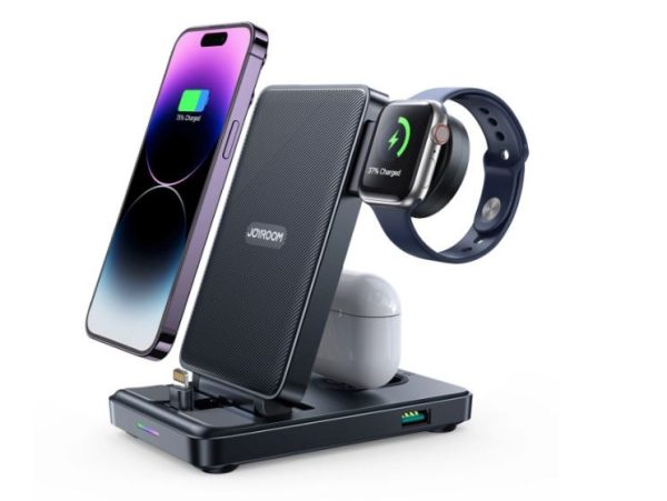 Зарядка Lightning JOYROOM 4in1 (JR-WQS02) (Phone;AirPods;Watch; USB) черная