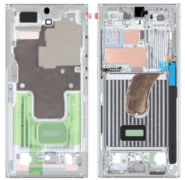 Средний корпус Samsung S918 S23 Ultra Lavender оригинал (service pack)