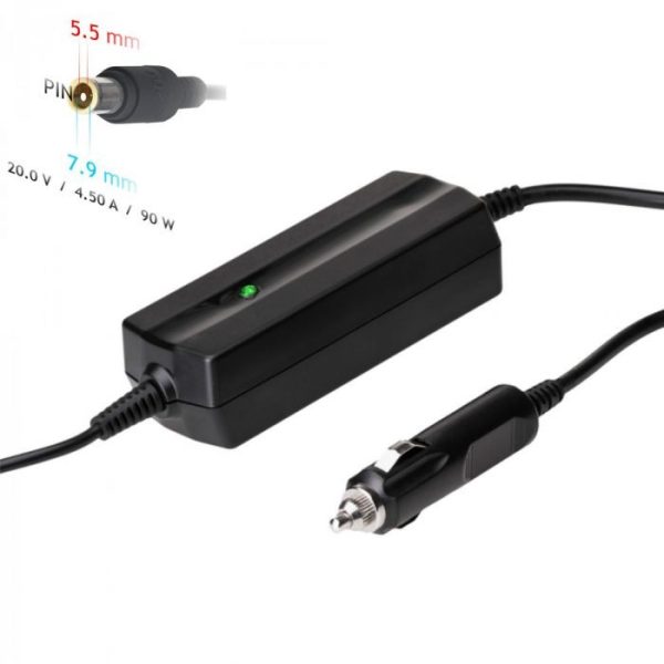 Car charger for laptop Akyga AK-ND-39 (20V / 4.5A 90W 7.9 x 5.5mm + pin) LENOVO 1.2m