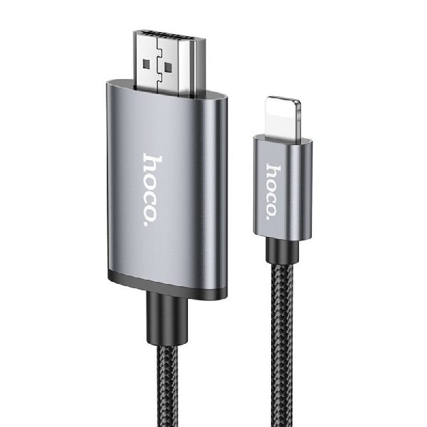 USB кабель HOCO UA27 lightning HDMI 2M серый