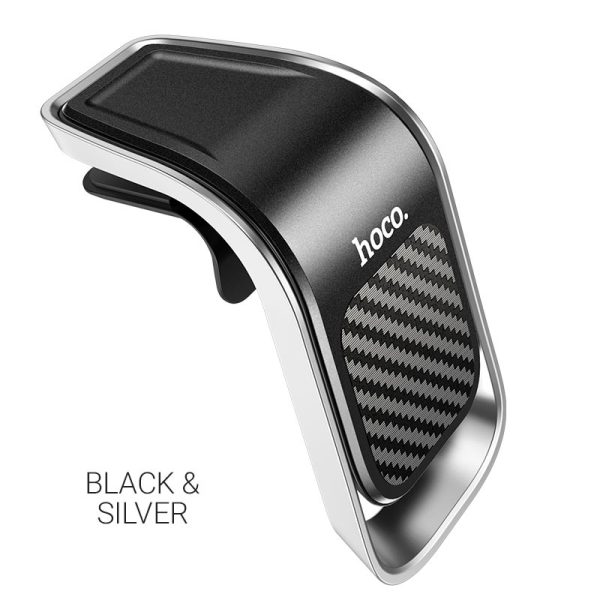 Car phone holder Hoco CA74 for using on ventilation grille, magnetic, black-gray