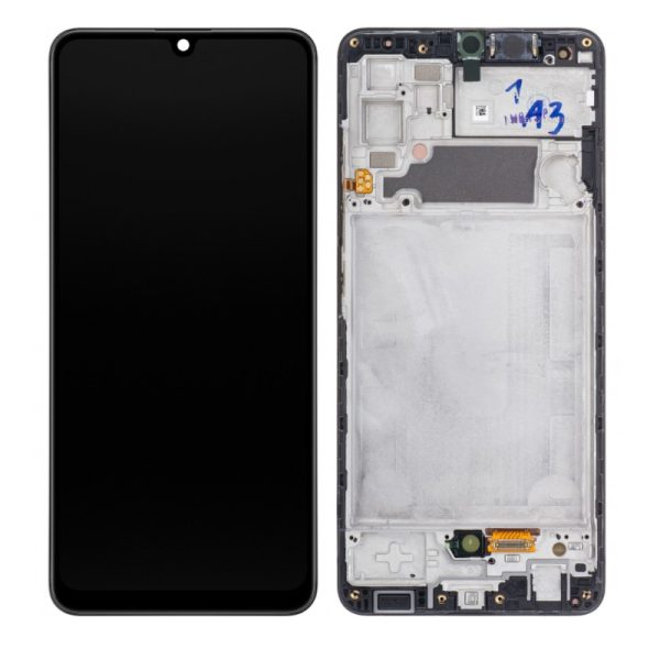 LCD screen Samsung A325 A32 4G with touch screen and frame original Awesome Black (service pack)