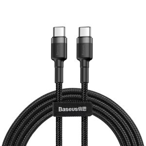 USB кабель Baseus Cafule PD60W Type-C 2.0m серый-черный CATKLF-HG1