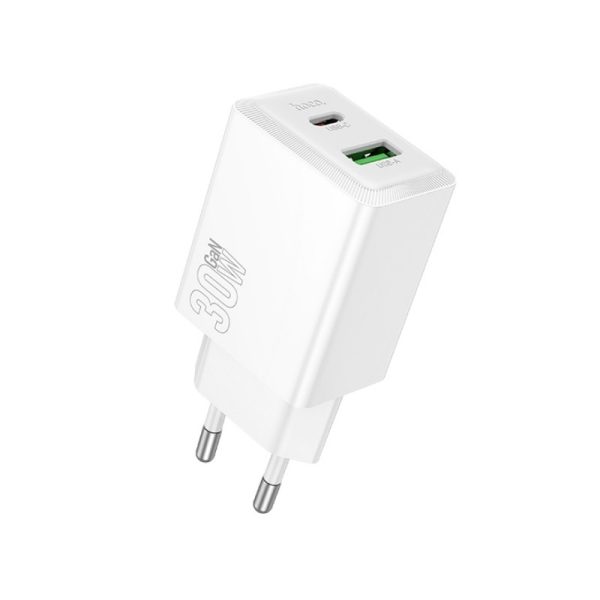 Сетевая зарядка Hoco N71 30W GaN USB-C/USB-A белая