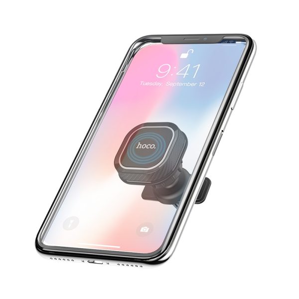 Car phone holder Hoco CA52 for using on ventilation grille, magnetic, black-gray - Image 2