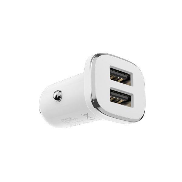 Car charger Borofone BZ12 whit 2 USB connectors (2.4A) white - Image 3