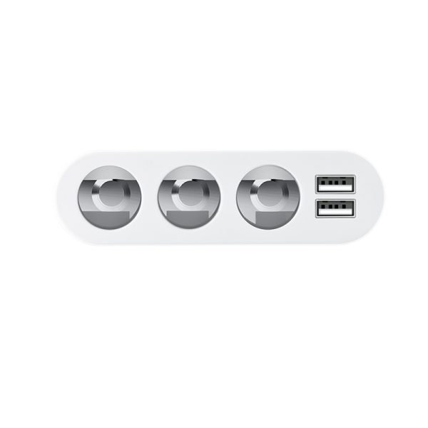 Car socket splitter Hoco Z13 with 2 USB port and 3 plugs — изображение 3