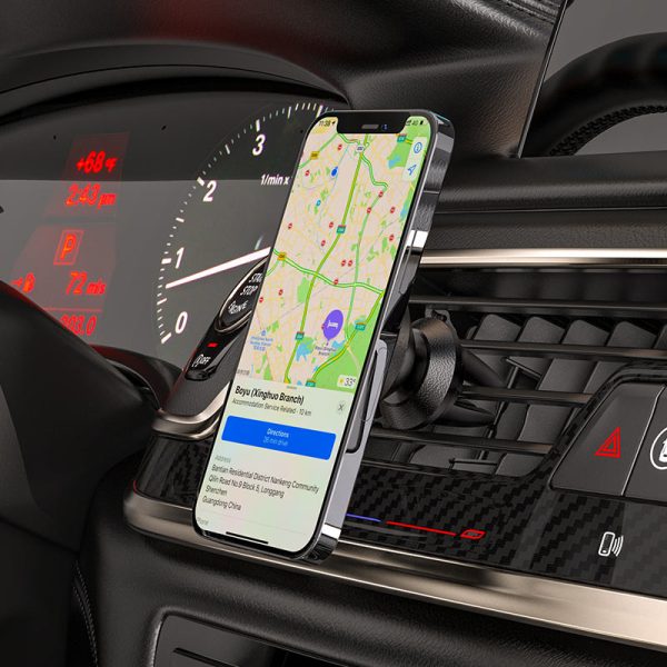 Car phone holder Hoco CA81 for using on ventilation grille, magnetic, black - Image 4