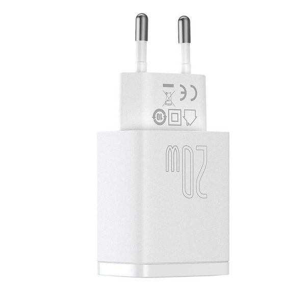Charger Baseus Compact Quick Charger 20W USB-C/USB-A white CCXJ-B02 - Image 2