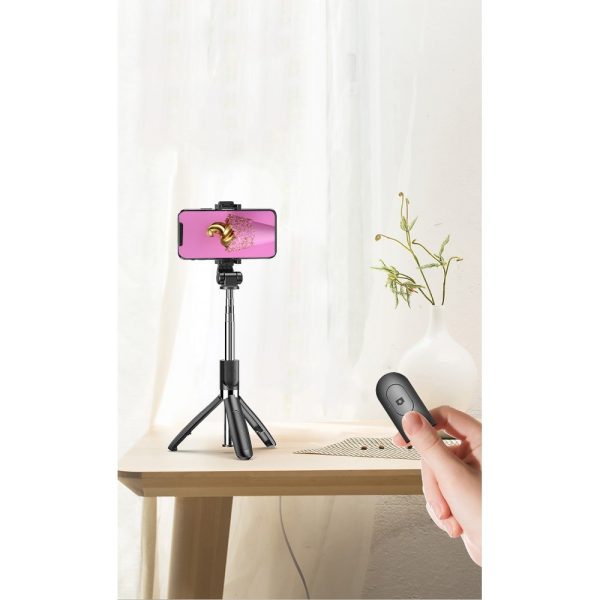 Selfie stick XO SS08 Tripod Bluetooth black - Image 2