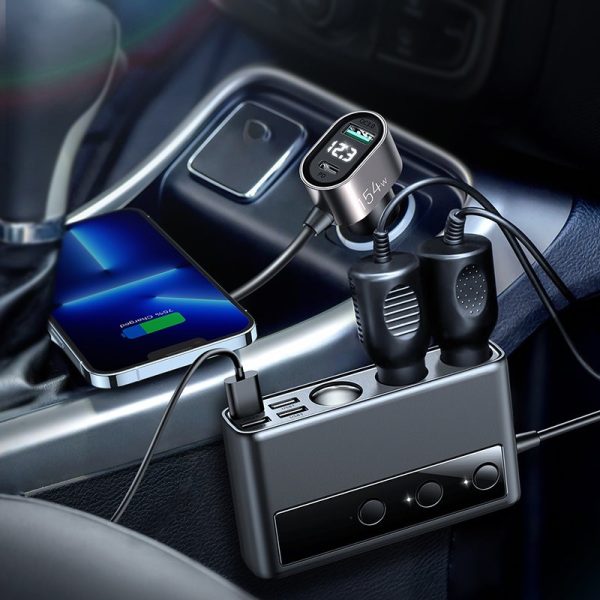 Car charger Joyroom 9in1 154W 3x12V, PD USB Type-C, QC3.0 USB-A, 4xUSB-A JR-CL06 - Image 4