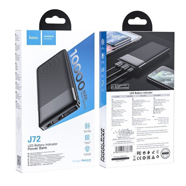 External battery Power Bank Hoco J72 10000mAh black - Image 4