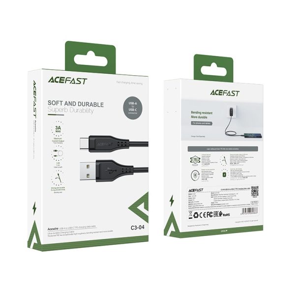 USB cable Acefast C3-04 USB-A to USB-C 1.2m black - Image 3