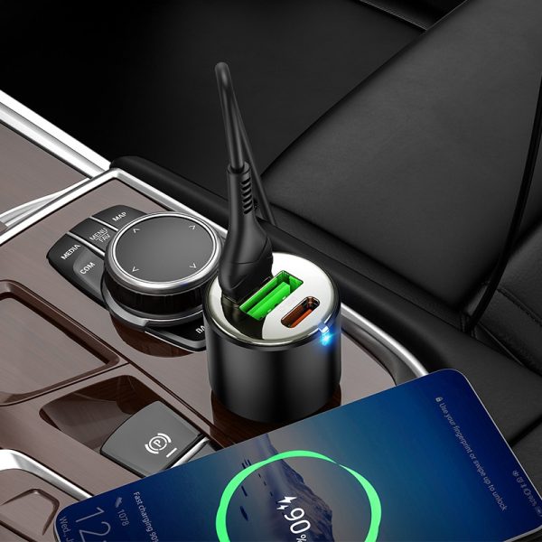 Car charger Hoco NZ6 PD45W 2xType-C/1xUSB-A black - Image 4