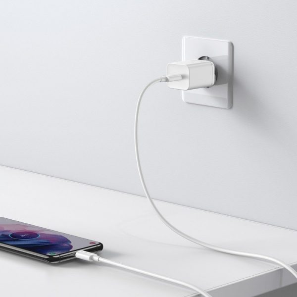 Charger Baseus Super Si 25W USB-C + USB-C to USB-C cable 1.0m white TZCCSUP-L02 - Image 3