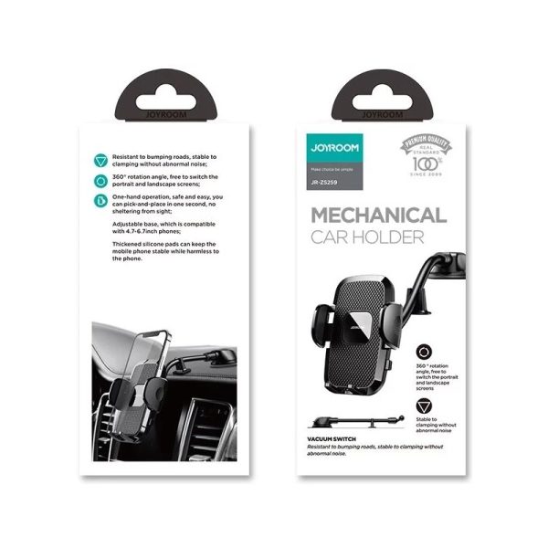 Car phone holder Joyroom JR-ZS259 (windshield) black - Image 4