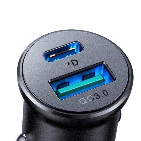 Car charger Joyroom JR-CCN05 USB-C/USB-A 30W black - Image 2